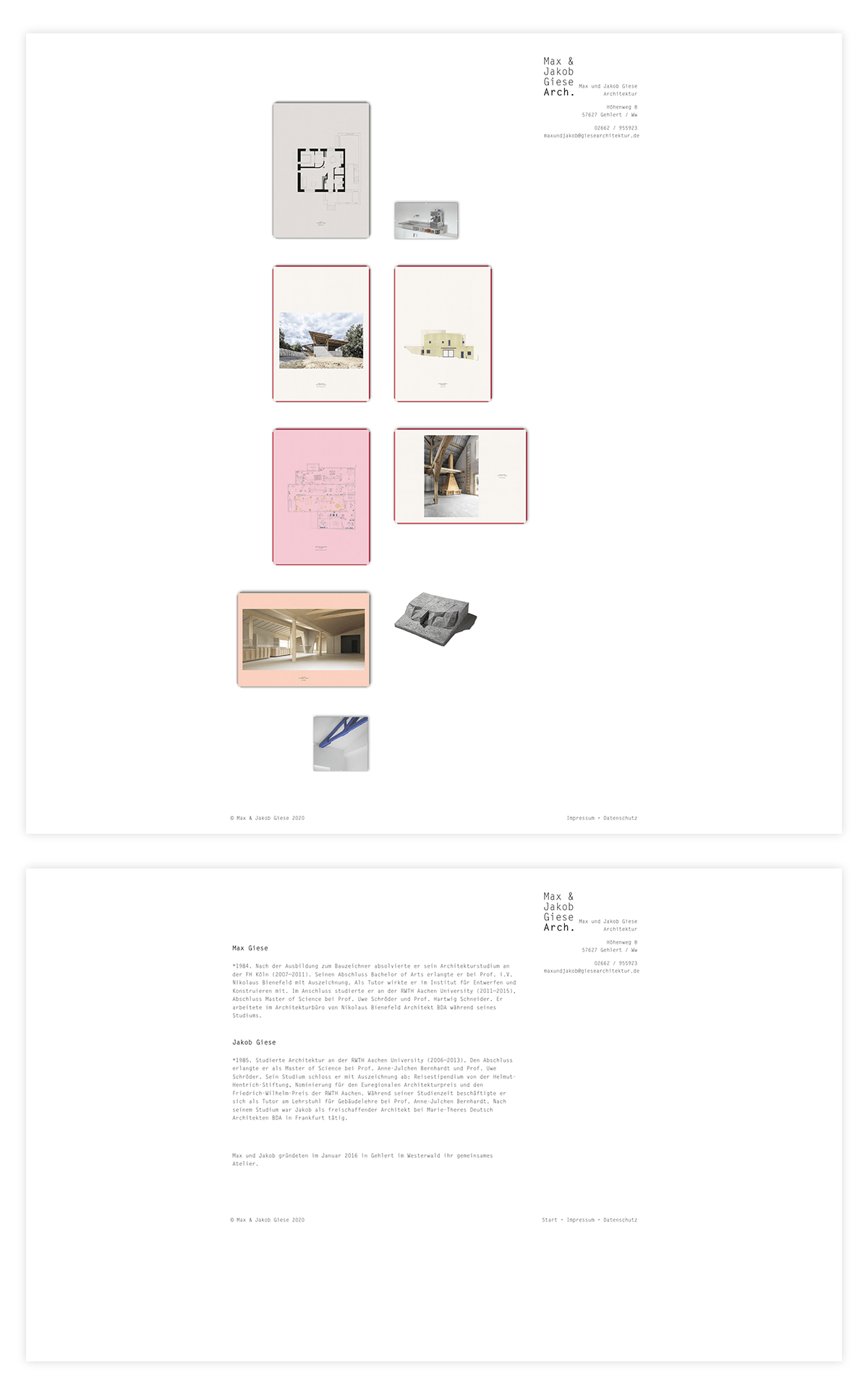 Minimalistisches Webdesign
