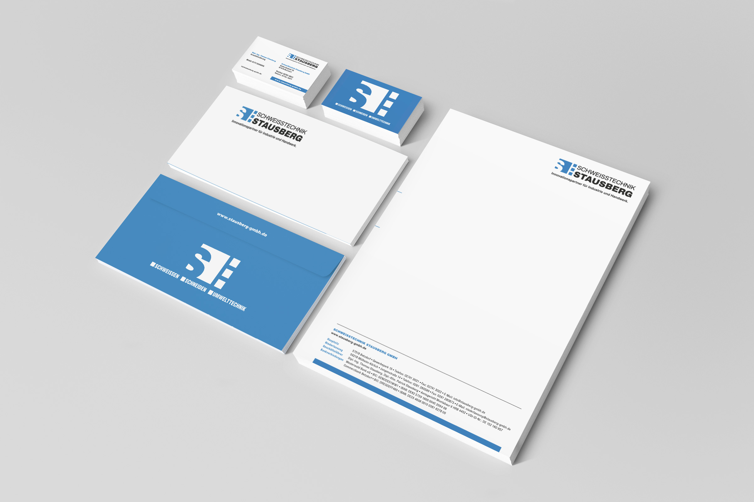 Gestaltung Geschäftsausstattung: Briefbogen, Visitenkarten, Briefumschlag