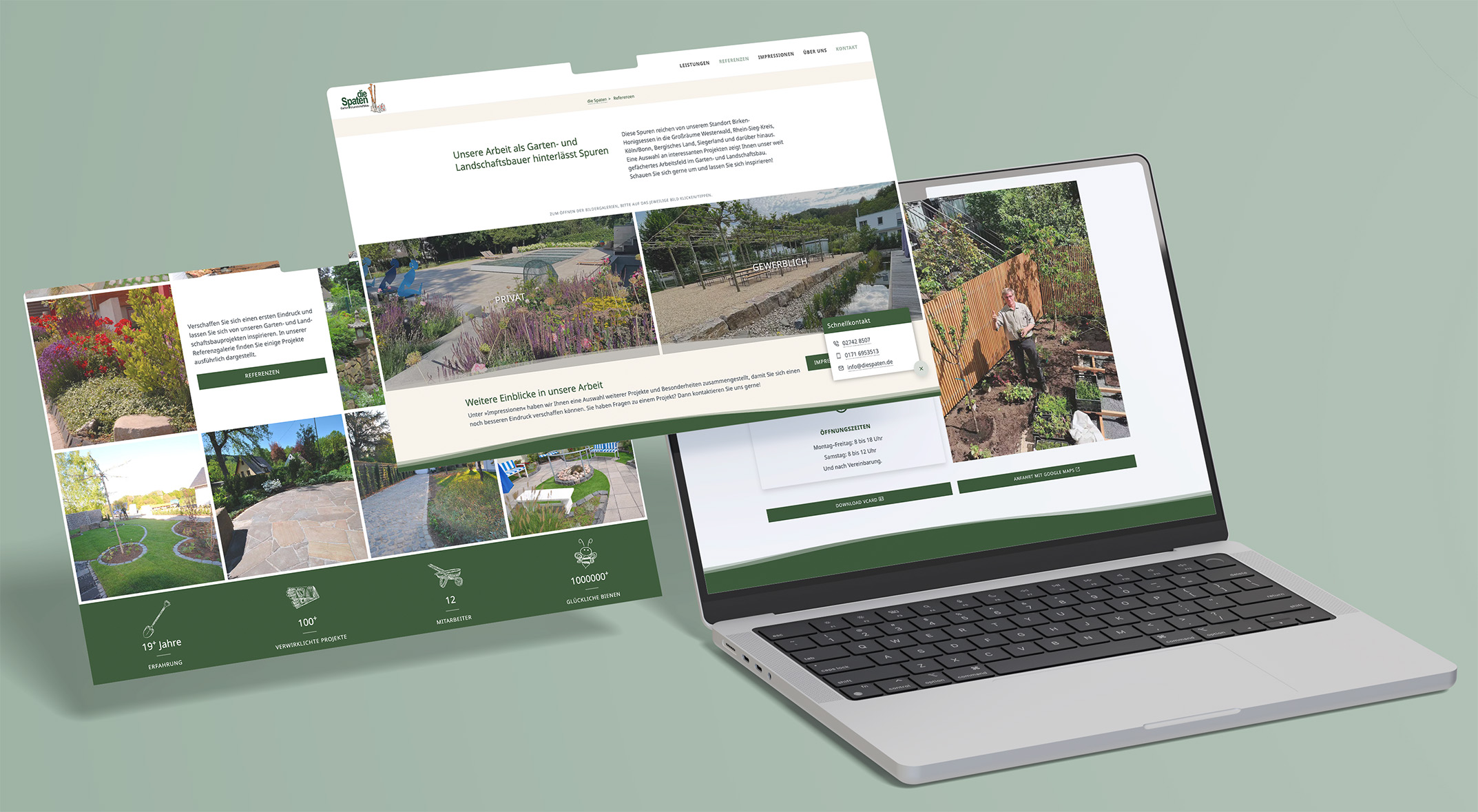 Unternehmenswebsite: Design und Programmierung - Weitere Ansichten der Website auf einem Laptop
